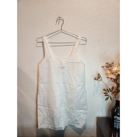 Armani Exchange Women’s White Linen Blend Tank dress , Size 4 with pockets - Picture 3 of 6
